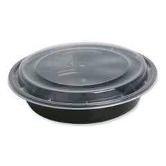 Premium Round Microwavable Food Containers - Black